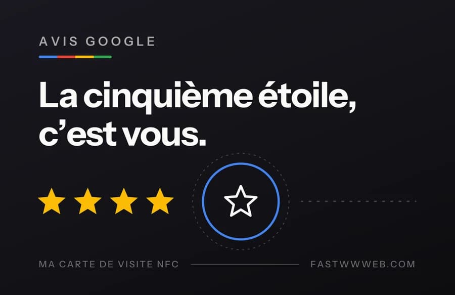 Carte NFC Avis Google, recto, format carte bancaire