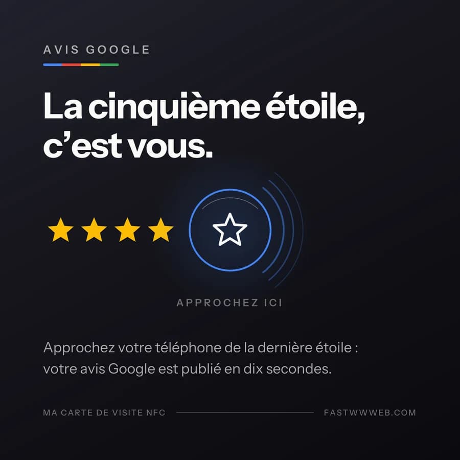 Plaque NFC Avis Google, 12 × 12 cm, plexiglas imprimé