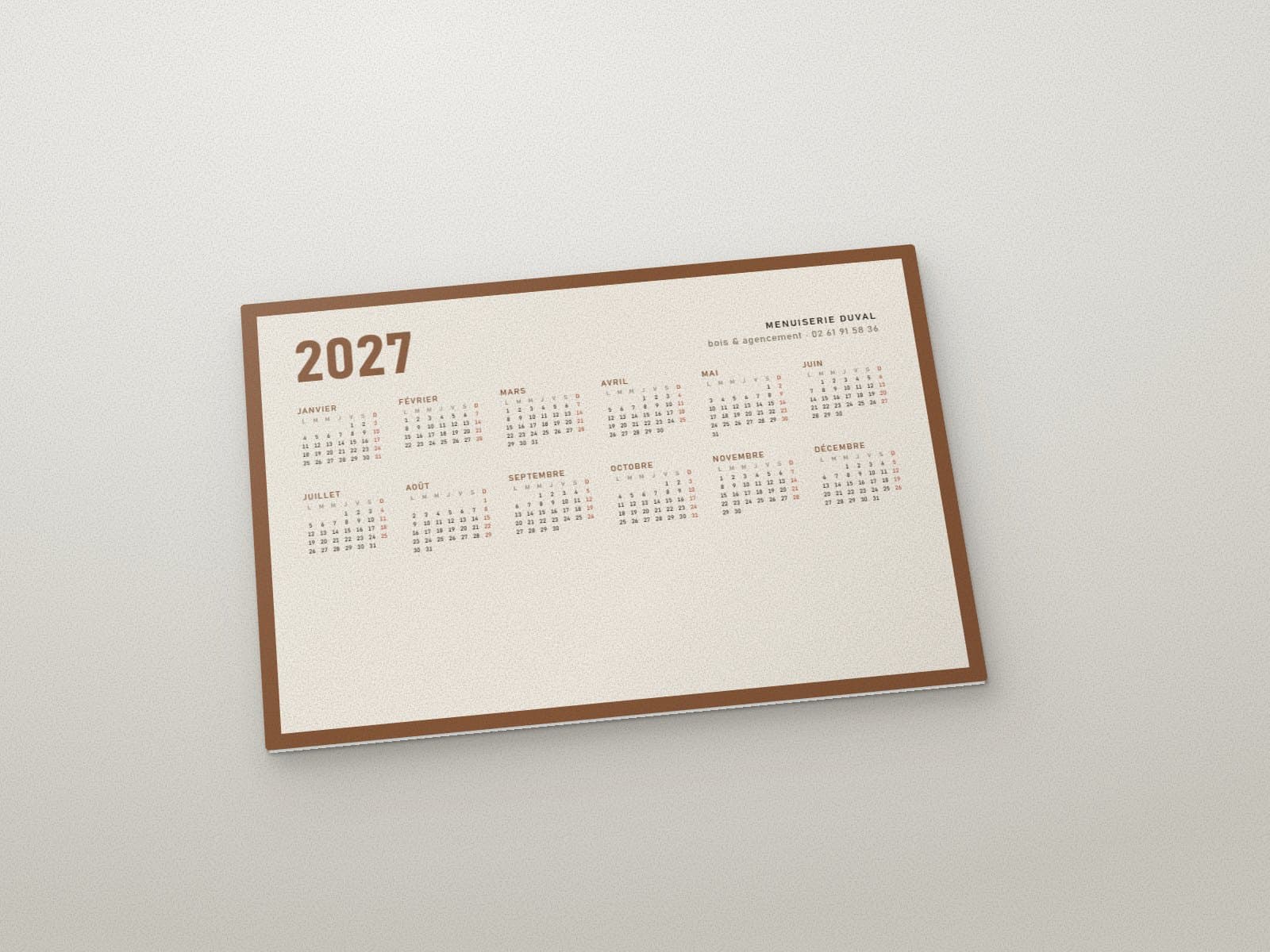 Calendriers rembordés