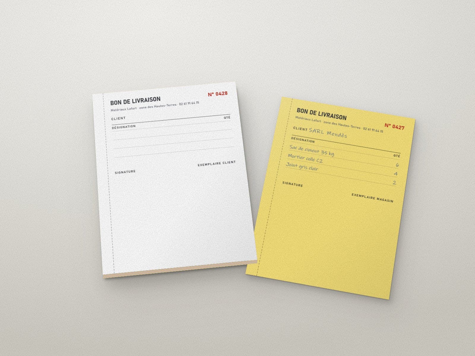 Carnets autocopiants